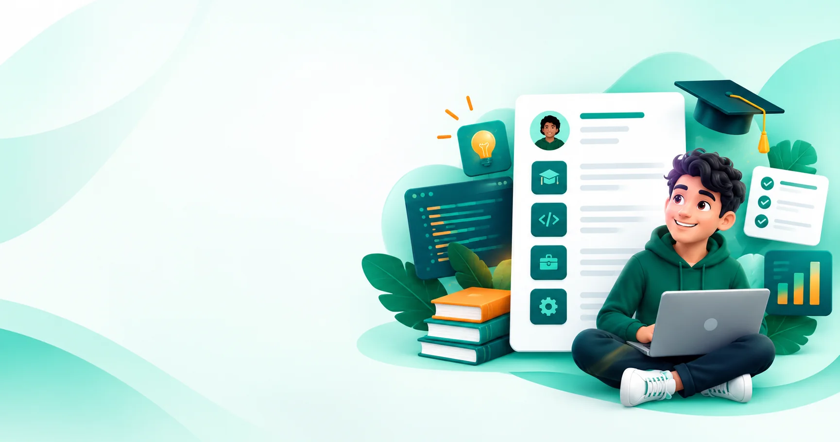 3D illustration of Cognizant campus talent evaluation and cloud app development skills