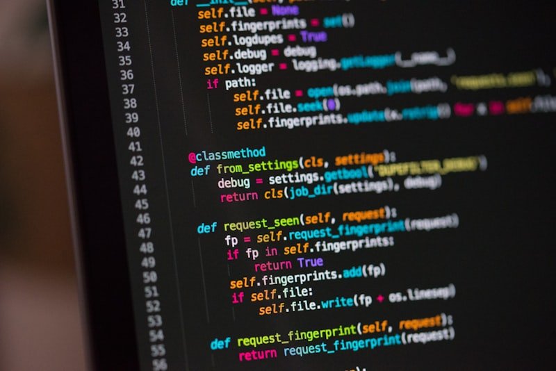 Code on a screen