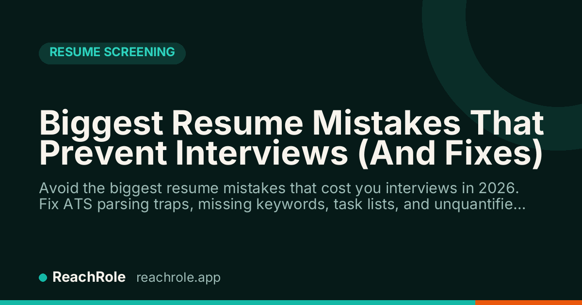 Biggest Resume Mistakes That Prevent Interviews (And Fixes)