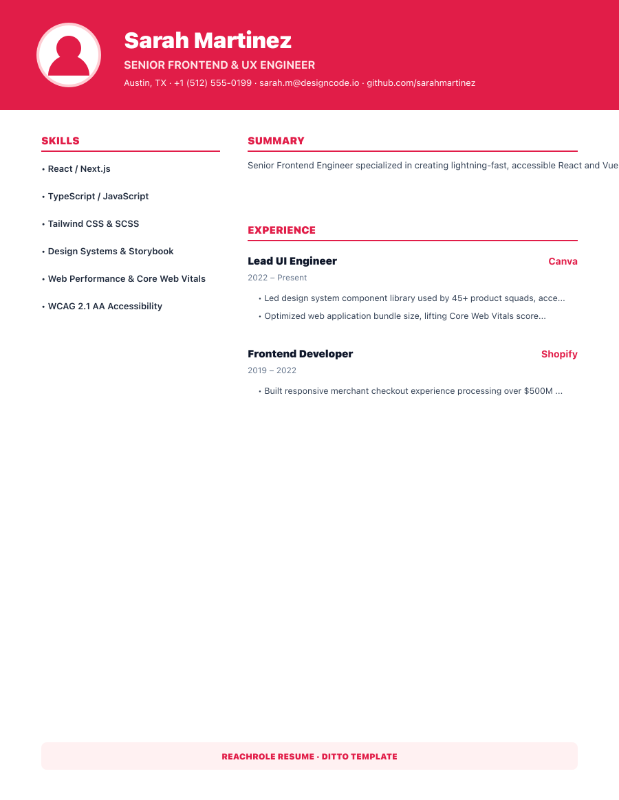 Coral Compact template preview