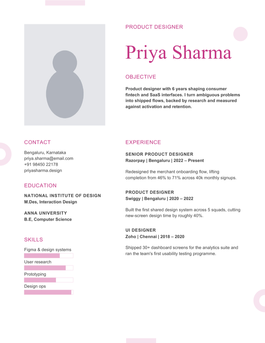 Designer Sidebar template preview